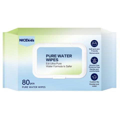Chusteczki Nawilżane NICEKIDS Pure Water – 99,9% Wody, 480 Sztuk Chusteczki Nawilżane NICEKIDS Pure Water – 99,9% Wody, 480 Sztuk