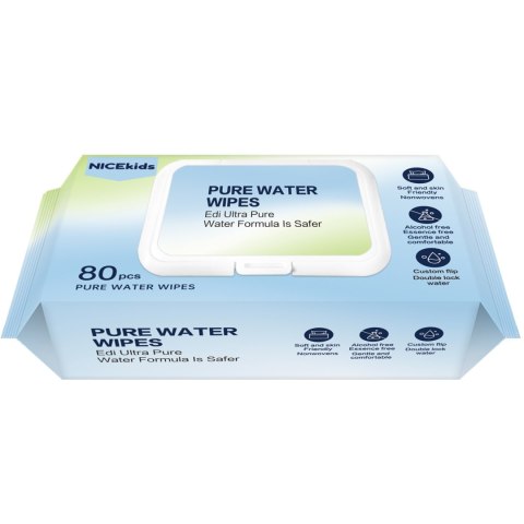 Chusteczki Nawilżane NICEKIDS Pure Water – 99,9% Wody, 480 Sztuk Chusteczki Nawilżane NICEKIDS Pure Water – 99,9% Wody, 480 Sztuk