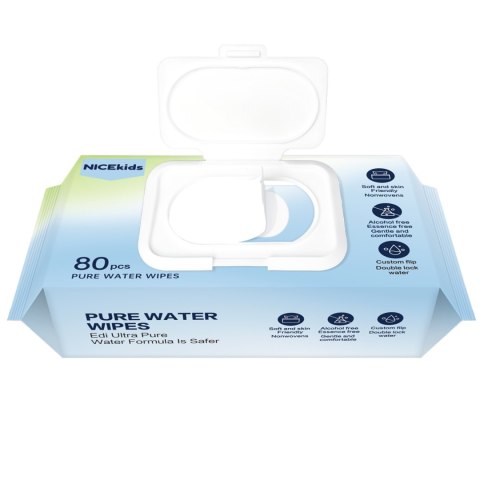 Chusteczki Nawilżane NICEKIDS Pure Water – 99,9% Wody, 480 Sztuk Chusteczki Nawilżane NICEKIDS Pure Water – 99,9% Wody, 480 Sztuk