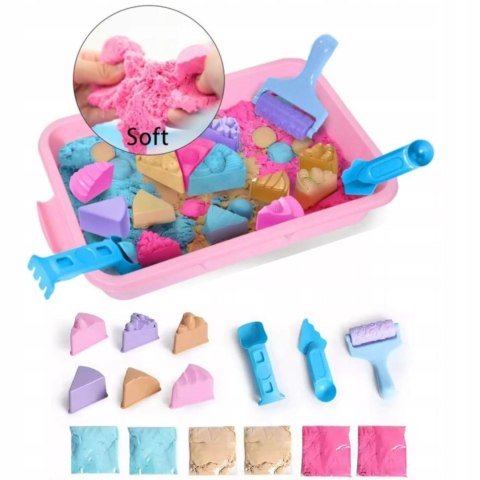 Piasek Kinetyczny 1,5kg Zestaw Cukiernia, Foremki, Babeczki, Walizka 3+