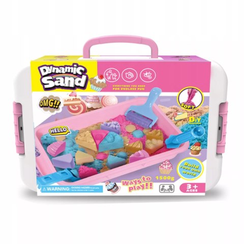 Piasek Kinetyczny 1,5kg Zestaw Cukiernia, Foremki, Babeczki, Walizka 3+