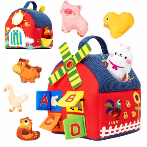 Zabawka Sensoryczna Montessori 7 w 1 Zestaw Farma, Domek, Wiatrak