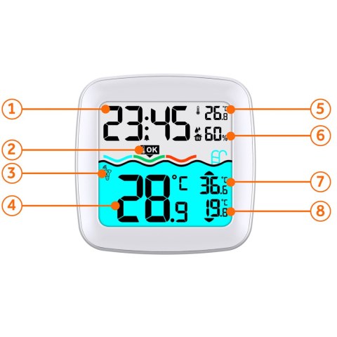 Bezprzewodowa Stacja Pogodowa BD-913 z Czujnikiem Basenu – Biała