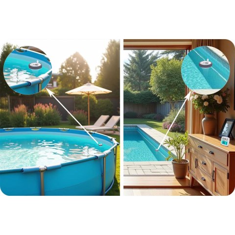 Bezprzewodowa Stacja Pogodowa BD-913 z Czujnikiem Basenu – Biała