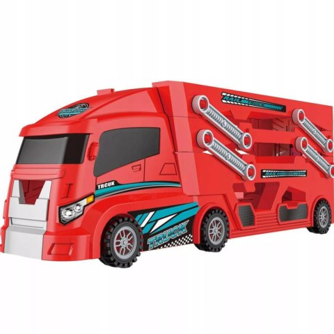 Transporter Straż Pożarna Laweta, Garaż, Rampa 6 Metalowych Autek 3+