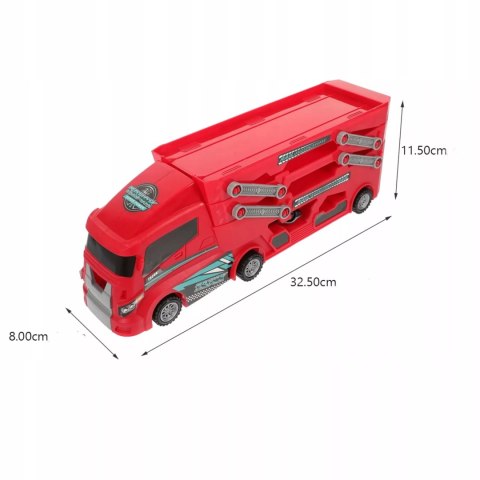 Transporter Straż Pożarna Laweta, Garaż, Rampa 6 Metalowych Autek 3+