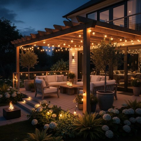 Girlanda Ogrodowa LED 20m 30 Żarówek IP44 Ciepłe Światło