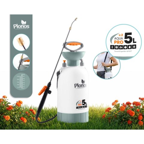 Opryskiwacz Ciśnieniowy Ręczny 5L Plonos – Zielony, 2,76 bar, Lanca 83 cm