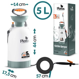 Opryskiwacz Ciśnieniowy Ręczny 5L Plonos – Zielony, 2,76 bar, Lanca 83 cm