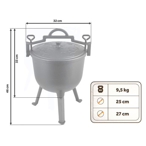 Kociołek Żeliwny 8L Garnek Myśliwski, Pieczonki Na Ognisko + Przepisy