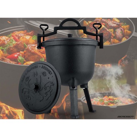 Kociołek Żeliwny 8L Garnek Myśliwski, Pieczonki Na Ognisko + Przepisy