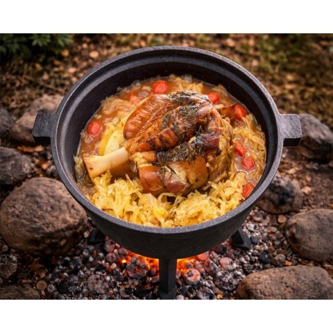 Kociołek Żeliwny 8L Garnek Myśliwski, Pieczonki Na Ognisko + Przepisy