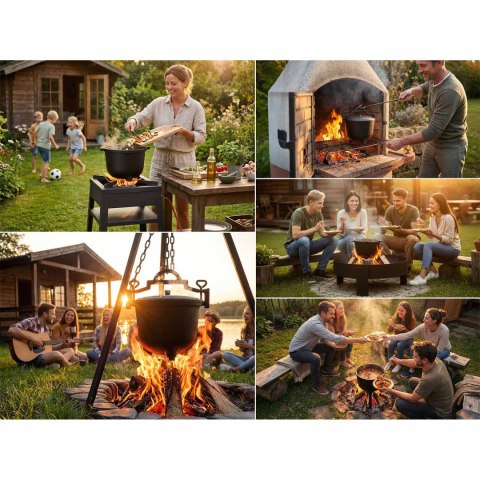 Kociołek Żeliwny 8L Garnek Myśliwski, Pieczonki Na Ognisko + Przepisy