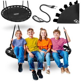 Huśtawka Bocianie Gniazdo 120 cm Neo-Sport Ogrodowa XXL 150 kg Czarna