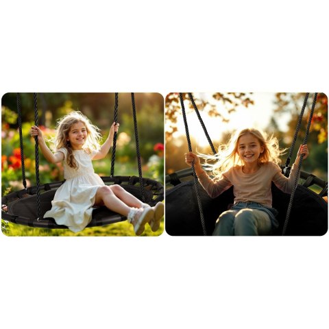 Huśtawka Bocianie Gniazdo 120 cm Neo-Sport Ogrodowa XXL 150 kg Czarna