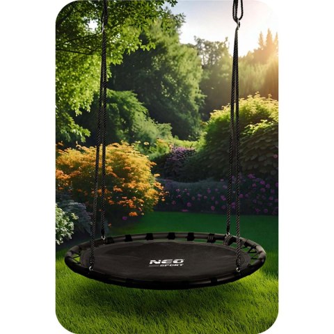 Huśtawka Bocianie Gniazdo 120 cm Neo-Sport Ogrodowa XXL 150 kg Czarna