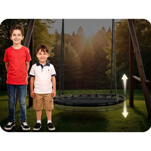 Huśtawka Bocianie Gniazdo 120 cm Neo-Sport Ogrodowa XXL 150 kg Czarna