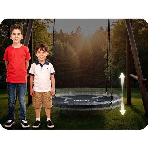 Huśtawka Bocianie Gniazdo 120 cm Neo-Sport Ogrodowa XXL 150 kg Szara