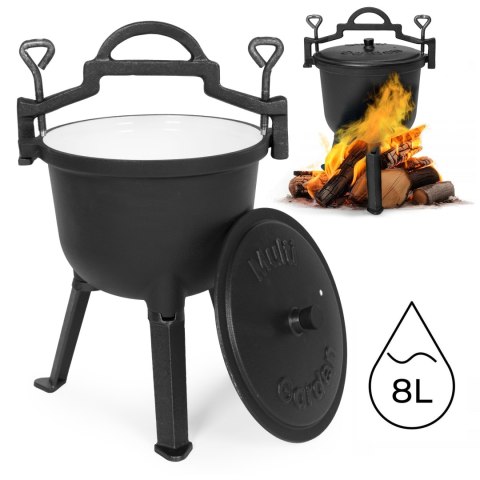 Kociołek żeliwny emaliowany 8L MultiGarden garnek na ognisko grill