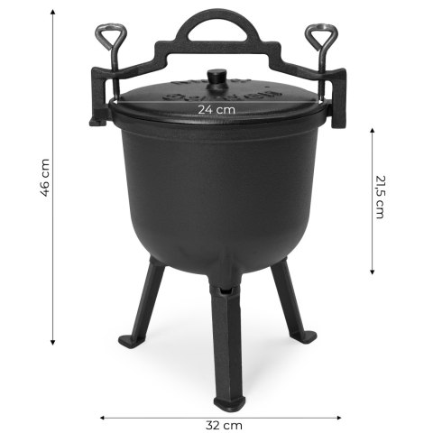 Kociołek żeliwny emaliowany 8L MultiGarden garnek na ognisko grill