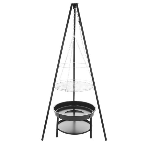 Grill Ogniskowy Trójnóg 50 cm Ruszt Wiszący Regulacja 2w1