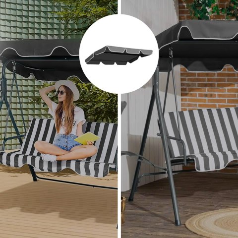 Daszek do Huśtawki Ogrodowej 200x120 cm Wodoodporny MultiGarden Szary