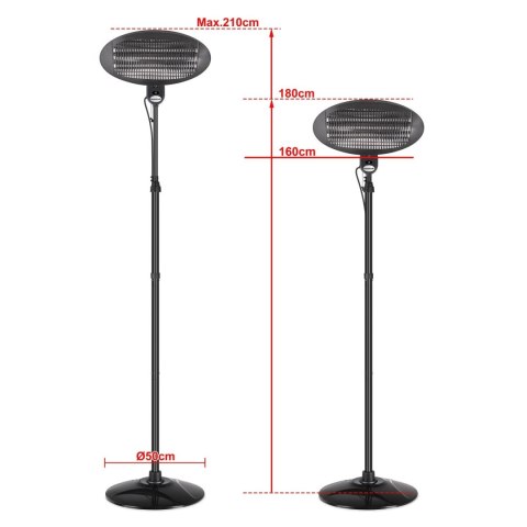 Ogrzewacz Tarasowy Elektryczny 2000W Bauerkraft Promiennik