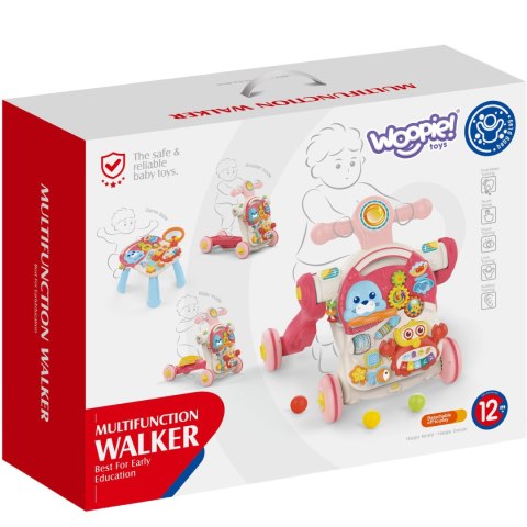 Jeździk Interaktywny 4w1 WOOPIE – Pchacz, Hulajnoga, Stolik Edukacyjny Dla Dzieci