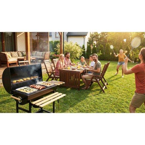 Grill Węglowy Beczkowy Berdsen XXL Komin Termometr Półki Popielnik