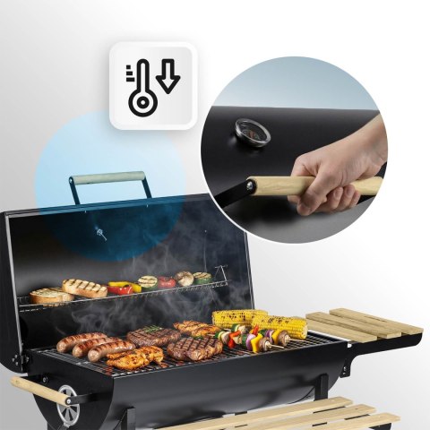 Grill Węglowy Beczkowy Berdsen XXL Komin Termometr Półki Popielnik