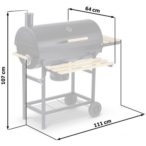 Grill Węglowy Beczkowy Berdsen XXL Komin Termometr Półki Popielnik
