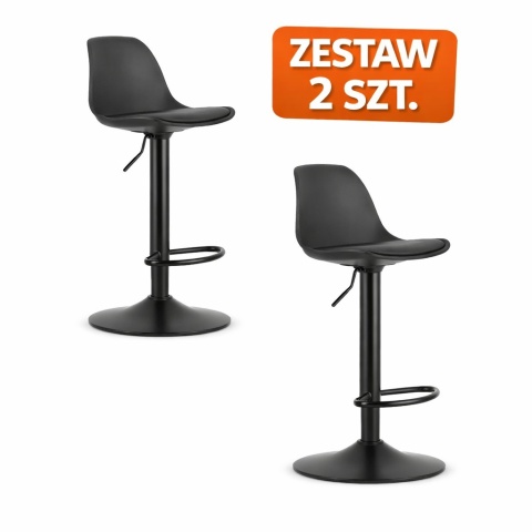 Hoker Obrotowy 2x OSKAR HOGA Czarny Regulacja Eko Skóra