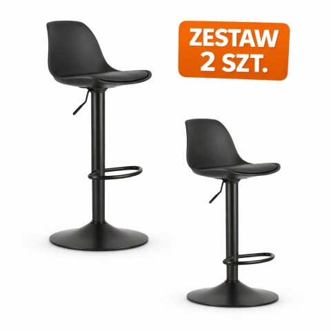 Hoker Obrotowy 2x OSKAR HOGA Czarny Regulacja Eko Skóra