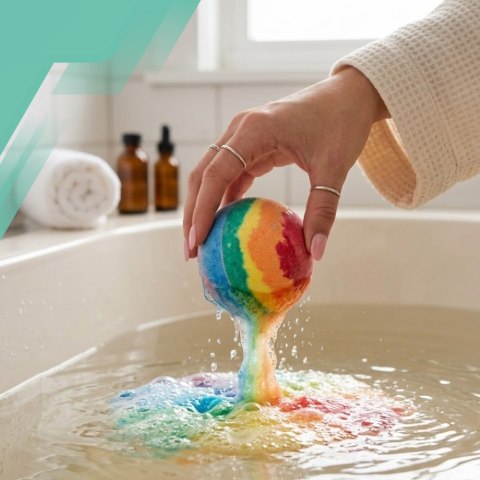 Kula do kąpieli Rainbow musująca 180g tęczowa lawenda dzieci