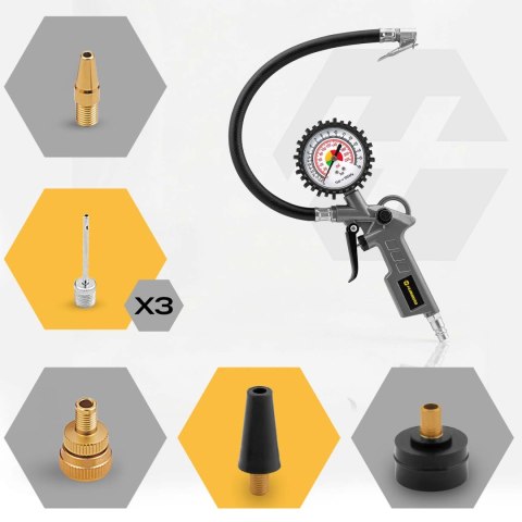 Zestaw Narzędzi Pneumatycznych 18w1 Humberg Do Kompresora Wąż Pistolety