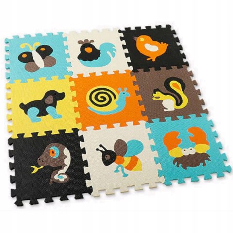 Grube Puzzle Piankowe EVA 9 Szt. Zwierzątka – Mata Edukacyjna dla Dzieci
