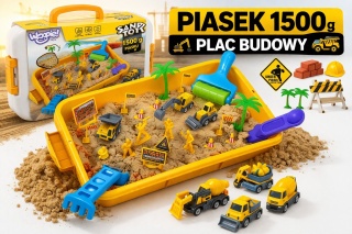 Zestaw Piasek Kinetyczny Plac Budowy Woopie 1,5 kg Maszyny