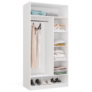 Garderoba modułowa OPENO biała 100x50x200 cm 6 półek drążek na ubrania