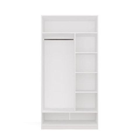 Garderoba modułowa OPENO biała 100x50x200 cm 6 półek drążek na ubrania