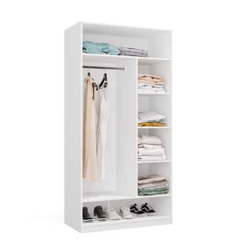 Garderoba modułowa OPENO biała 100x50x200 cm 6 półek drążek na ubrania