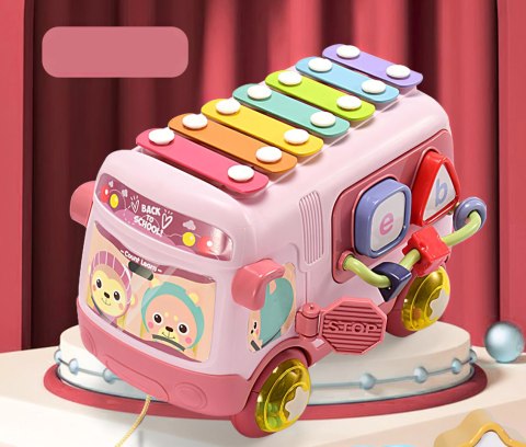 Interaktywny Autobus Z Sorterem, Cymbałkami I Grzechotkami – Zabawka Edukacyjna