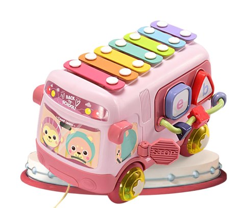 Interaktywny Autobus Z Sorterem, Cymbałkami I Grzechotkami – Zabawka Edukacyjna