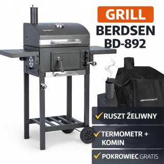 Grill Węglowy Berdsen BD-892 Żeliwny Ruszt Termometr Pokrowiec