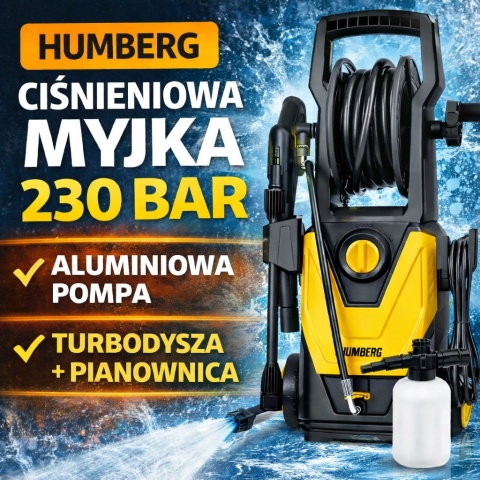 Myjka Ciśnieniowa 230bar Humberg HM-300 Pompa Aluminiowa 1800W