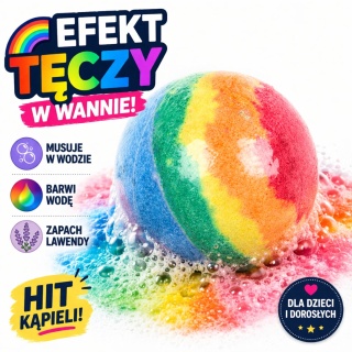 Kula do kąpieli Rainbow musująca 180g tęczowa lawenda dzieci