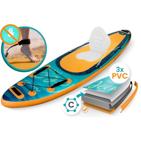 Deska SUP Aquasurf 320 cm pompowana zestaw wiosło plecak leash