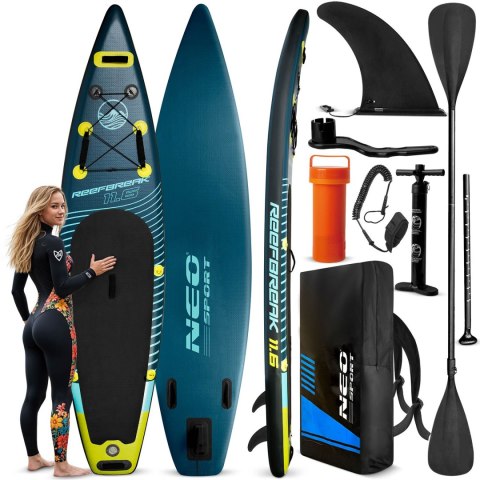 Deska SUP pompowana 350 x 81 x 15 cm Reefbreak paddle board zestaw 150 kg