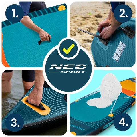 Deska SUP pompowana 350 x 81 x 15 cm Reefbreak paddle board 150 kg Neo