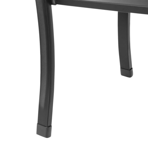 Ławka Ogrodowa 125 cm Czarna Metalowa Ażurowa z Oparciem