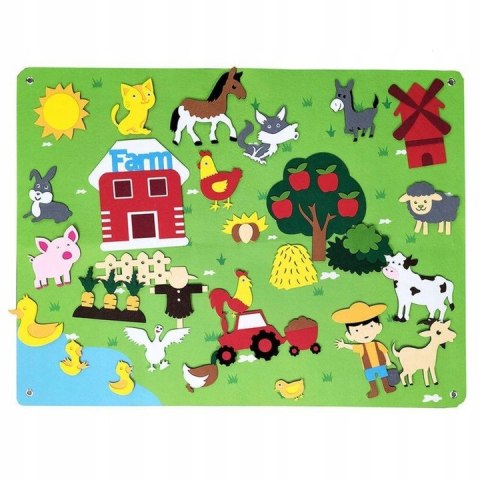 Zestaw Kreatywny Filcowa Tablica Farma 101x75 cm Z Rzepami Dla Dzieci